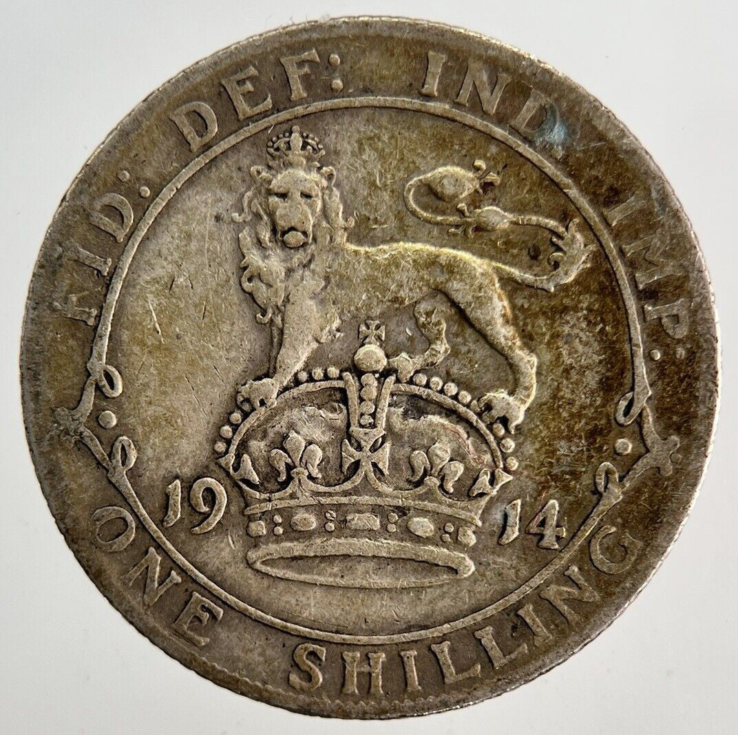 1914 George V Shilling Silver Coin | Fine Collectable Grade