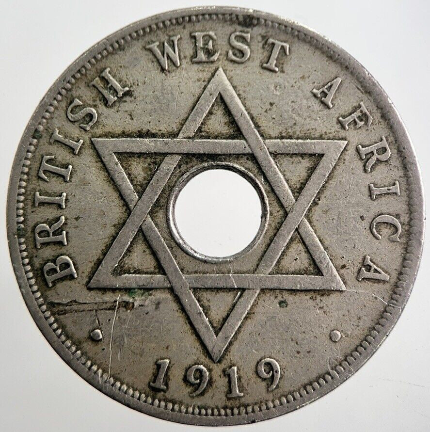 1919 West Africa 1 One Penny Coin | Fine Collectable Grade | a7574