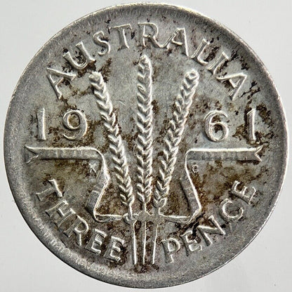 1961 Australia Threepence Silver Coin | Fine Collectable Grade | a5881