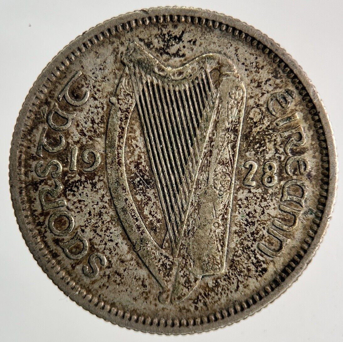 1928 Irish Shilling Bull Silver Coin | Fine Collectable Grade