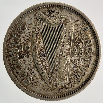 1928 Irish Shilling Bull Silver Coin | Fine Collectable Grade
