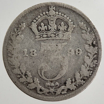 1899 Victoria Threepence Silver Coin | Collectable Grade | a8839