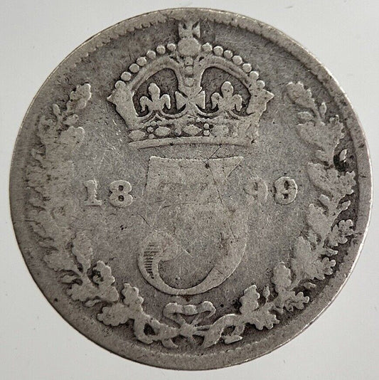 1899 Victoria Threepence Silver Coin | Collectable Grade | a8839