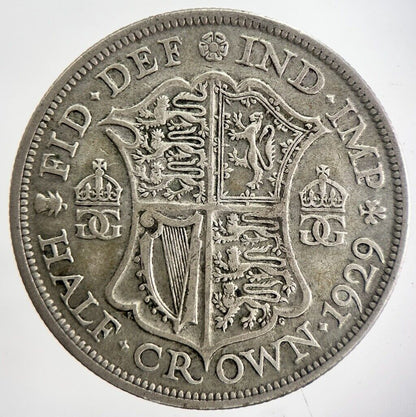 1929 George V Half - Crown Silver Coin | Fine Collectable Grade