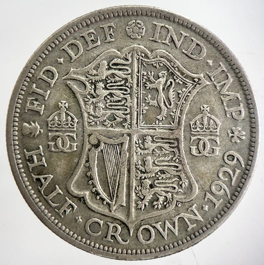1929 George V Half - Crown Silver Coin | Fine Collectable Grade
