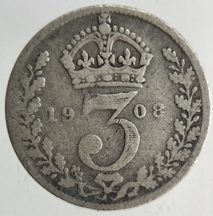 1908 Edward VII Threepence Silver Coin | Collectable Grade