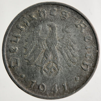 1941 - D Germany Nazi 10 Pfennig Coin | Fine Collectable Grade