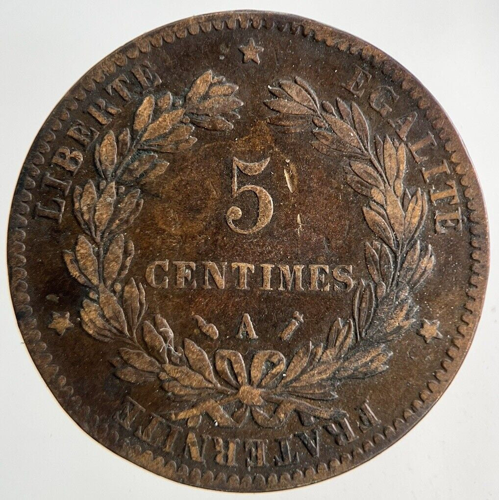 1889 France 5 Centimes Coin | Fine Collectable Grade