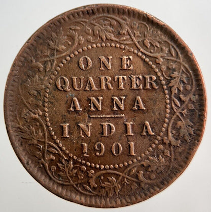 1901 India Quarter 1/4 Anna Coin | Very High Grade | a3435