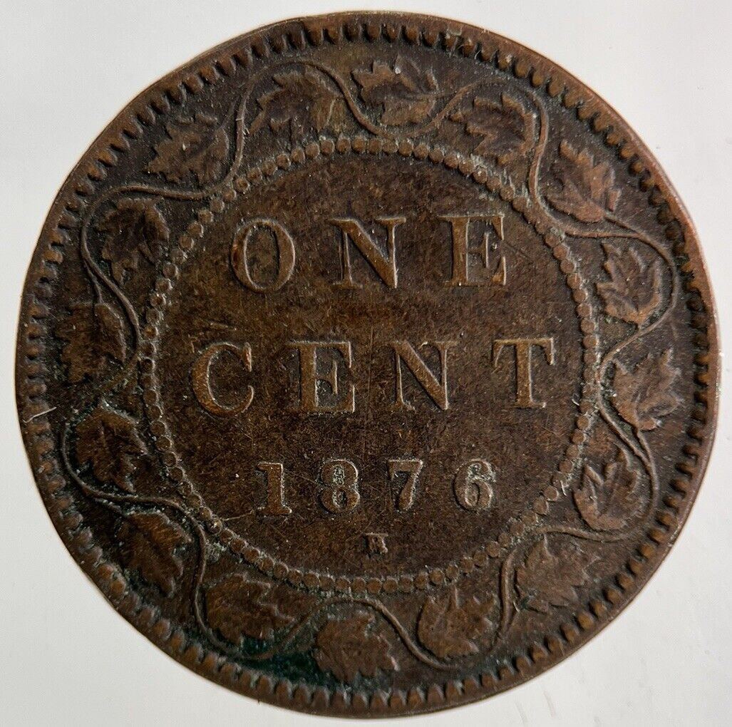 1876 - H Canada One Cent Coin | Fine Collectable Grade