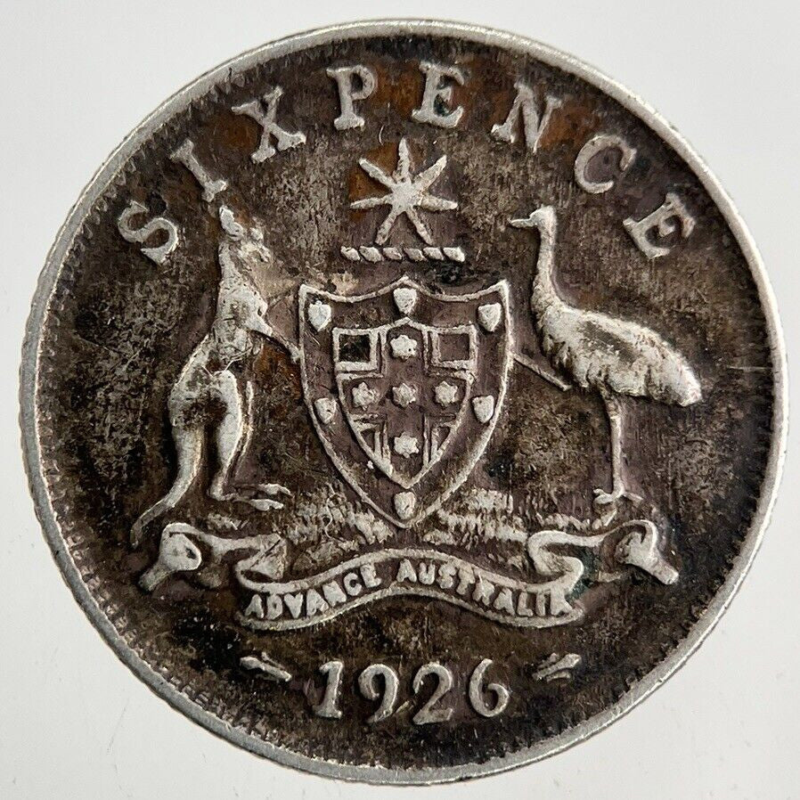 1926 Australia Sixpence Silver Coin | Very High Grade
