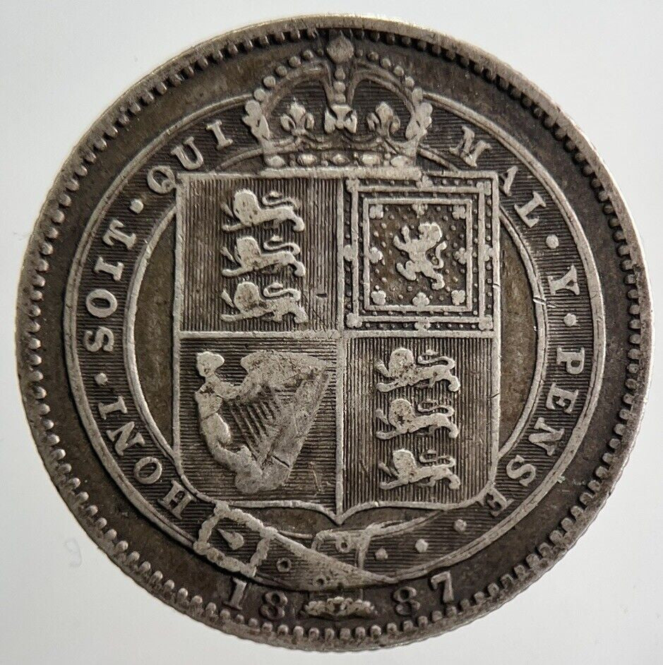 1887 Victoria Shilling Silver Coin | Collectable Grade | a1354