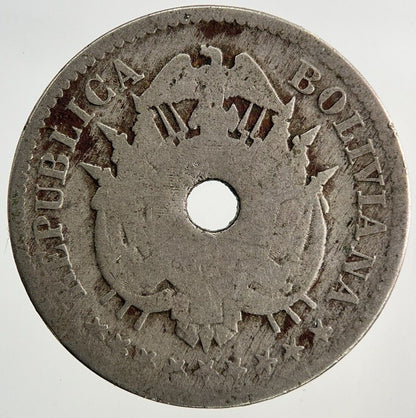 1883 Bolivia 10 Centavos Coin | Fair Grade
