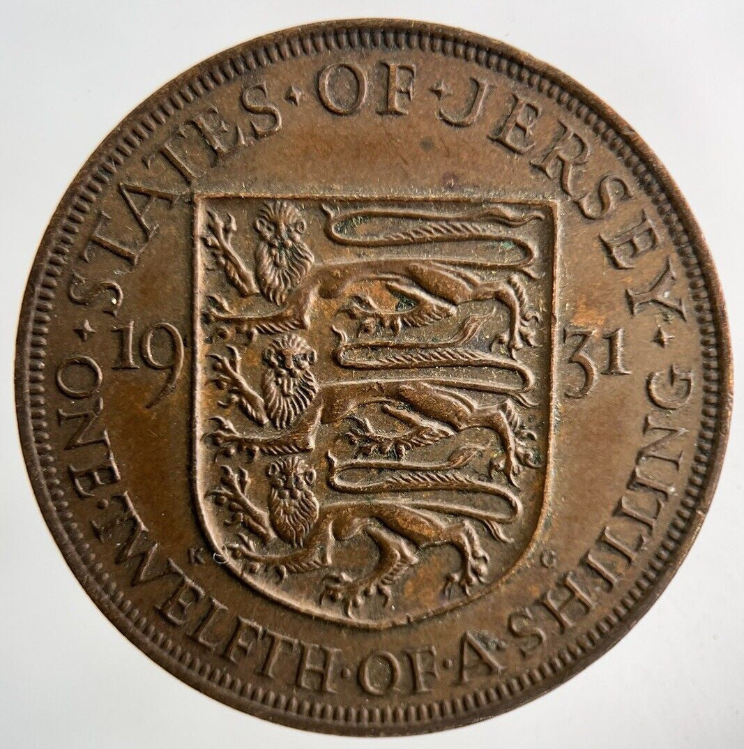 1931 Jersey One Twelfth Of A Shilling 1/12th Coin | Very High Grade