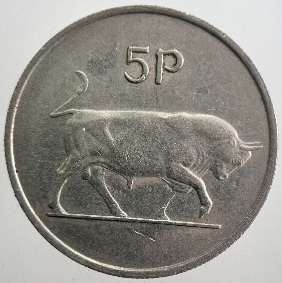 1971 Irish Bull 5p 5 Five Pence Coin | Very High Grade | a7761