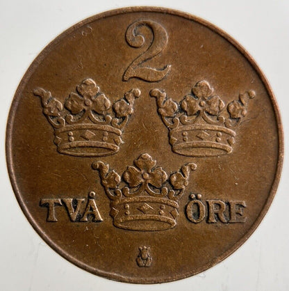 1925 Sweden 2 Ore Coin | Fine Collectable Grade