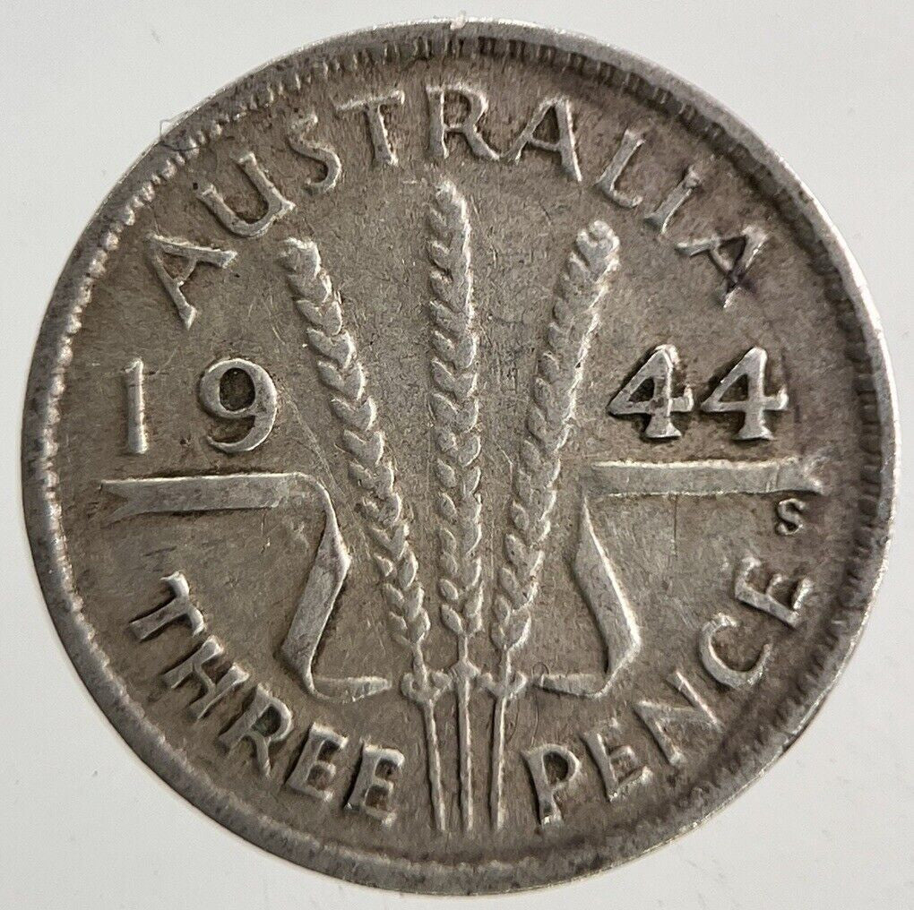 1944 - S Australia Threepence Silver Coin | Fine Collectable Grade