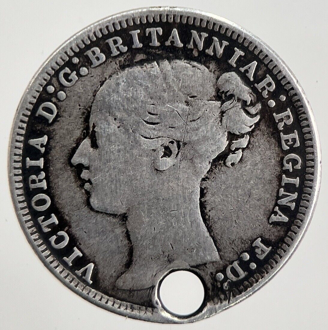 1877 Victoria Threepence Silver Coin | Fine Collectable Grade | a5523