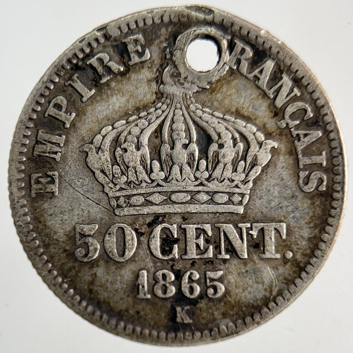 1865 France 50 Centimes Silver Coin | Fine Collectable Grade