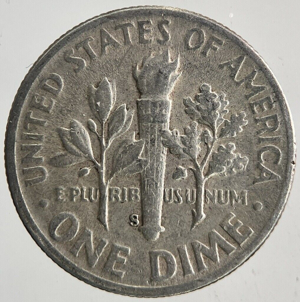 1952 - S US USA Roosevelt Dime Silver Coin | Fine Collectable Grade