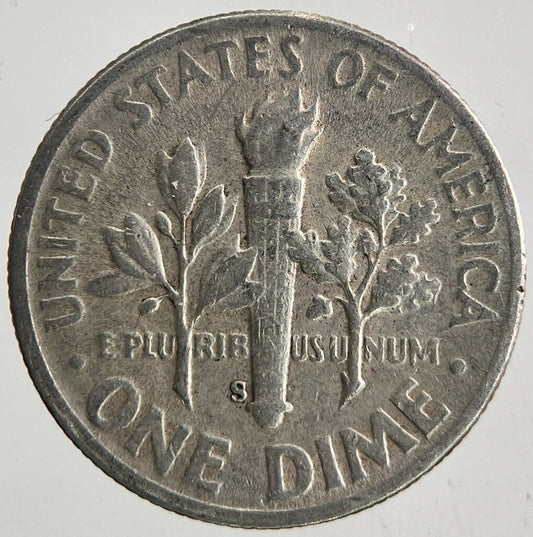1952 - S US USA Roosevelt Dime Silver Coin | Fine Collectable Grade