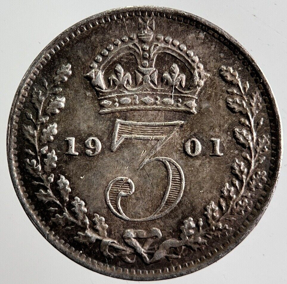 1901 Victoria Threepence Silver Coin | Very High Grade