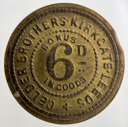 British 6D Brothers Kirkgate Leeds Token Coin | Collectable Grade