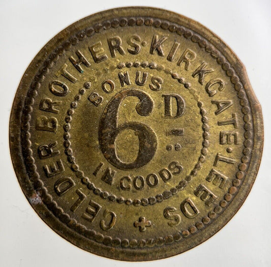 British 6D Brothers Kirkgate Leeds Token Coin | Collectable Grade