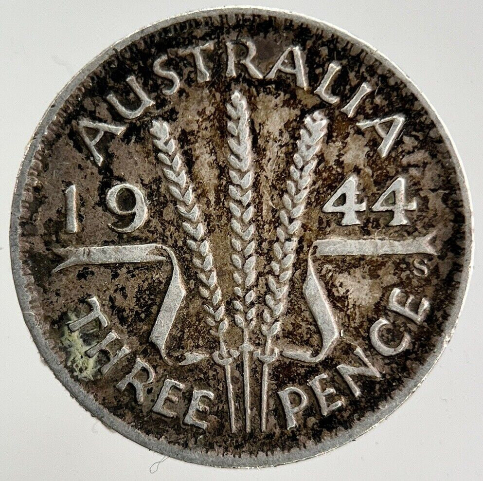 1944 - S Australia Threepence Silver Coin | Fine Collectable Grade