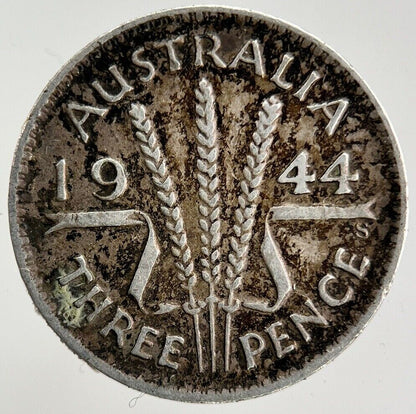 1944 - S Australia Threepence Silver Coin | Fine Collectable Grade