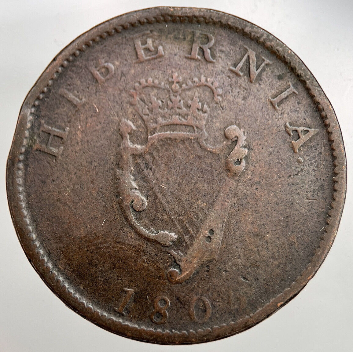 1805 Irish George III Hibernia Half - penny Coin | Collectable Grade | a1653