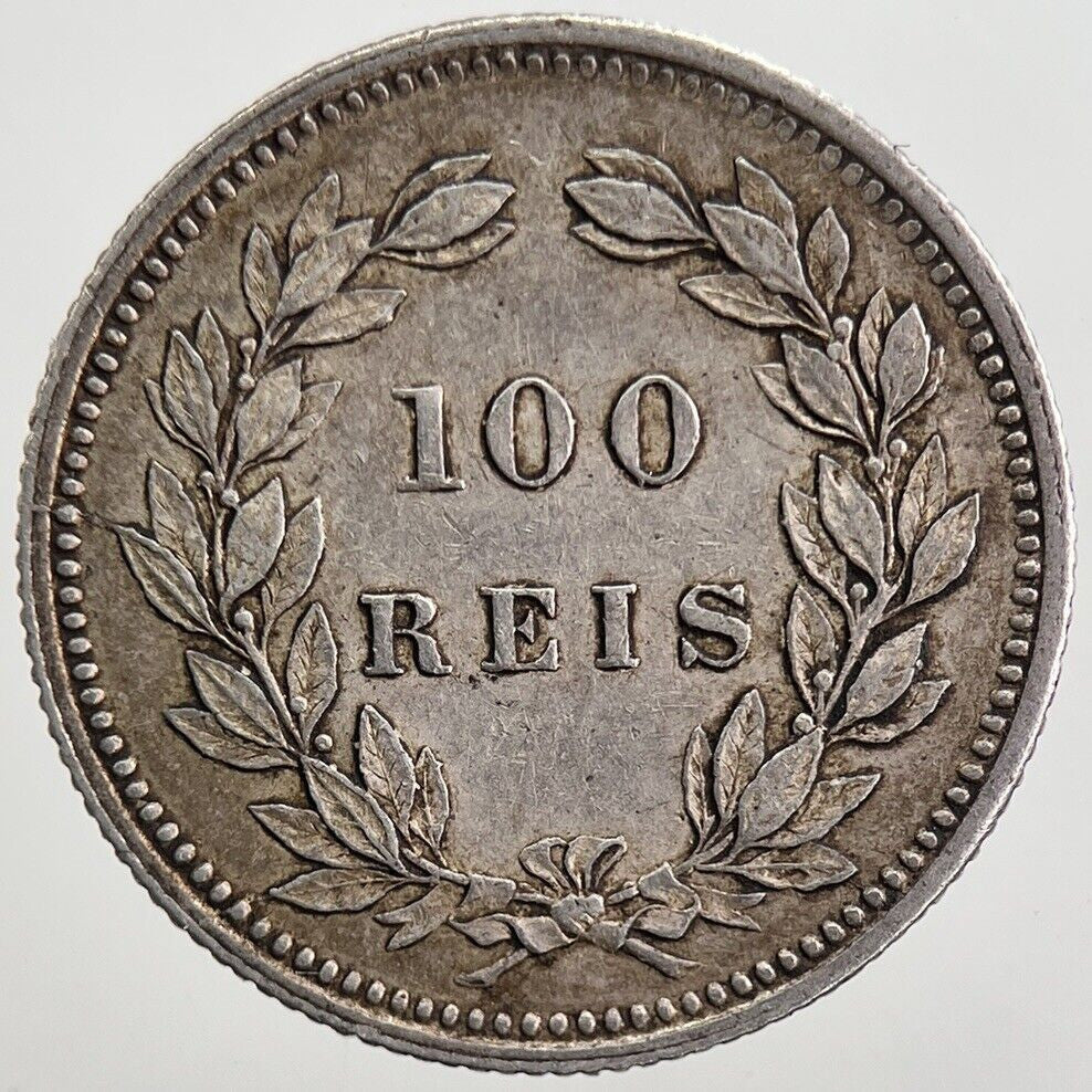 1893 Portugal 100 Reis Silver Coin | Very High Grade | a5651