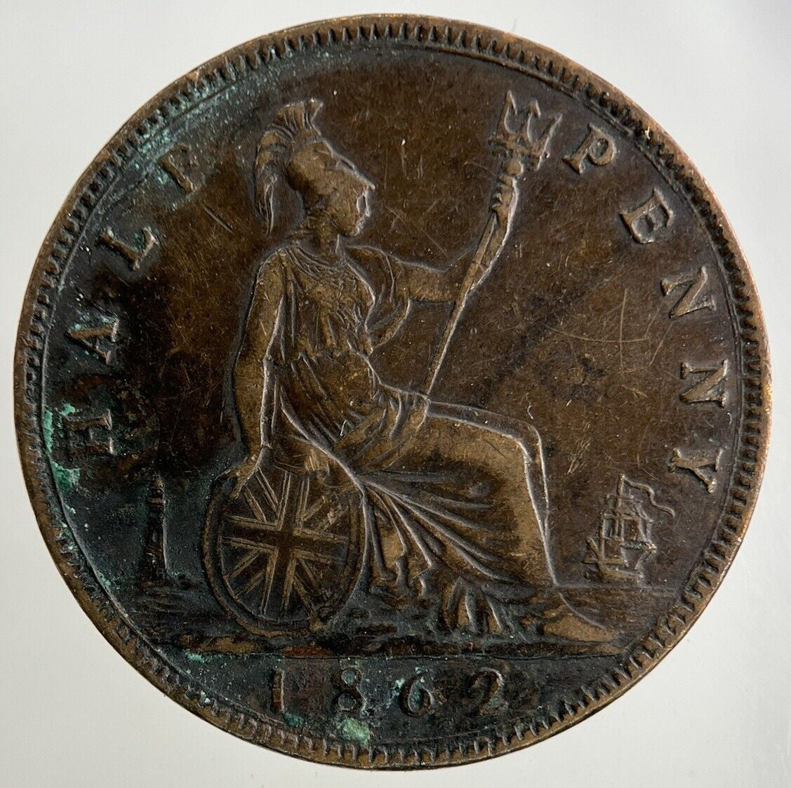 1862 Victoria Half - Penny Coin | Very High Grade