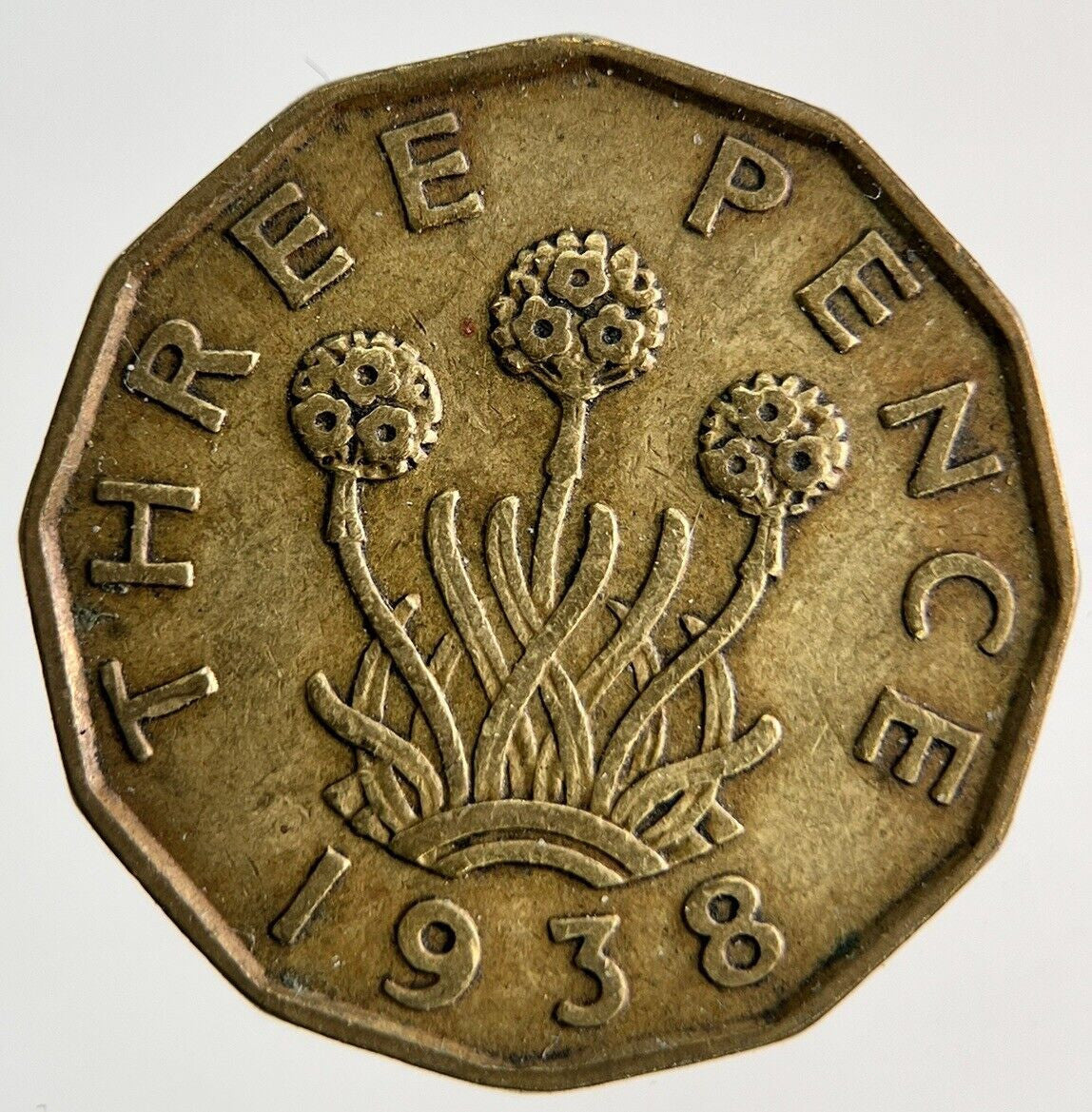 1938 George VI Threepence Brass Coin | Fine Collectable Grade