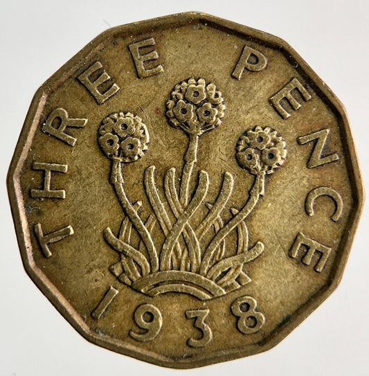 1938 George VI Threepence Brass Coin | Fine Collectable Grade