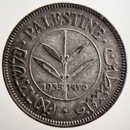 1935 Palestine 50 Mils Silver Coin | Fine Collectable Grade | a3602