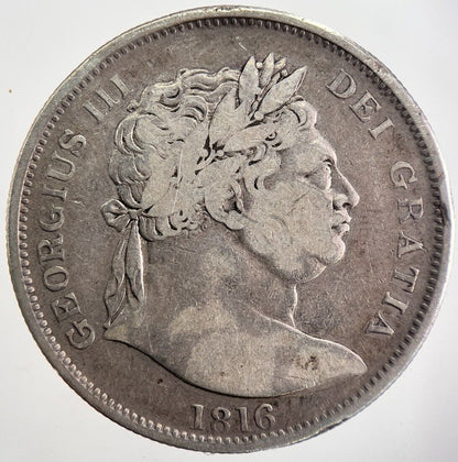 1816 George III Half - Crown Silver Coin | Fine Collectable Grade | a509