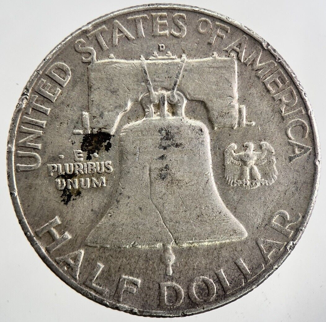 1960 - D USA US Benjamin Half - Dollar Silver Coin | Fine Collectable Grade