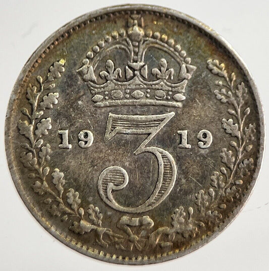 1919 George V Threepence Silver Coin | Very High Grade | a8566