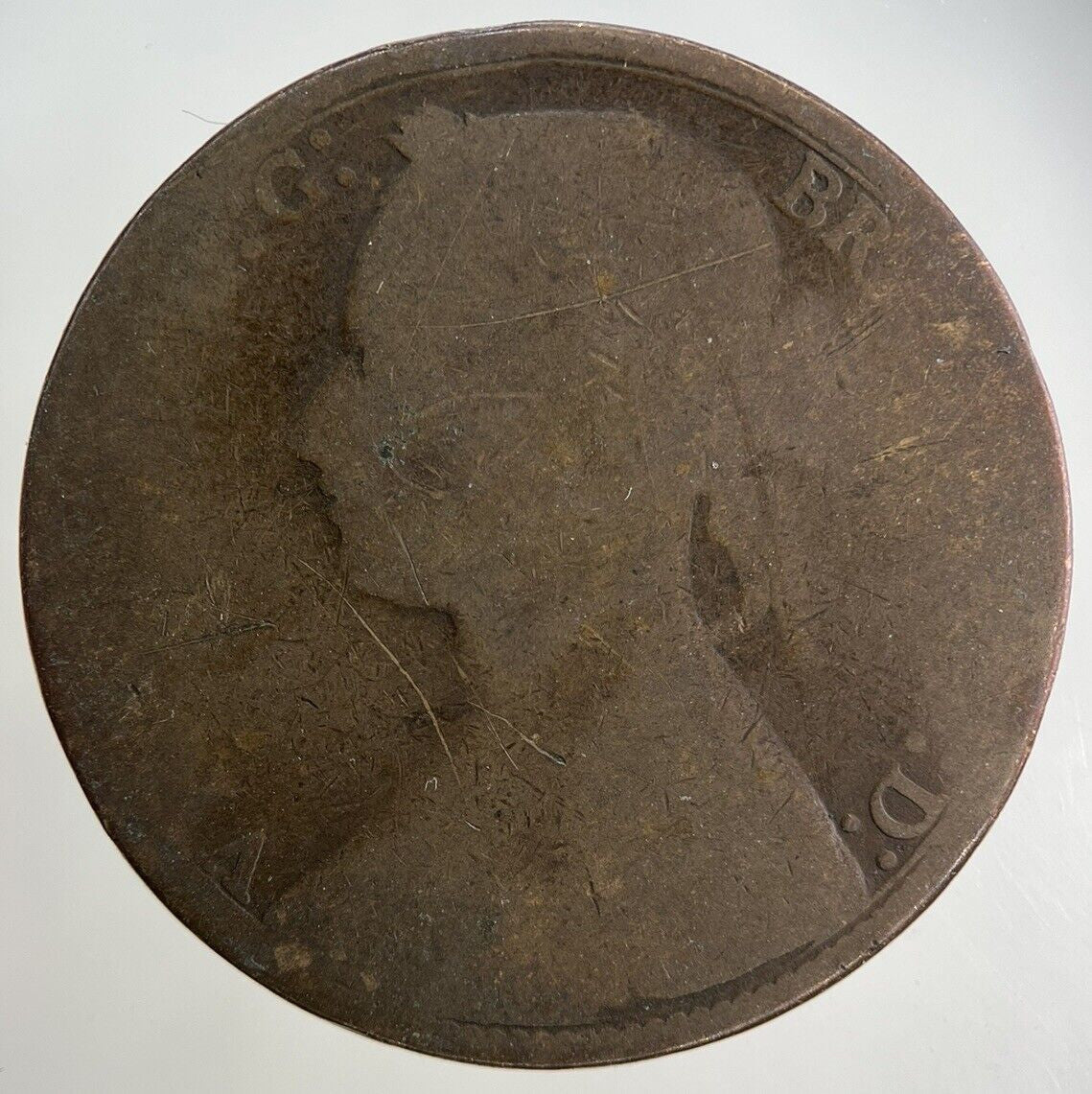 1875 Victoria One Penny Coin | Fair Grade