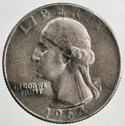 1964 - D US USA Quarter Dollar Silver Coin | Fine Collectable Grade