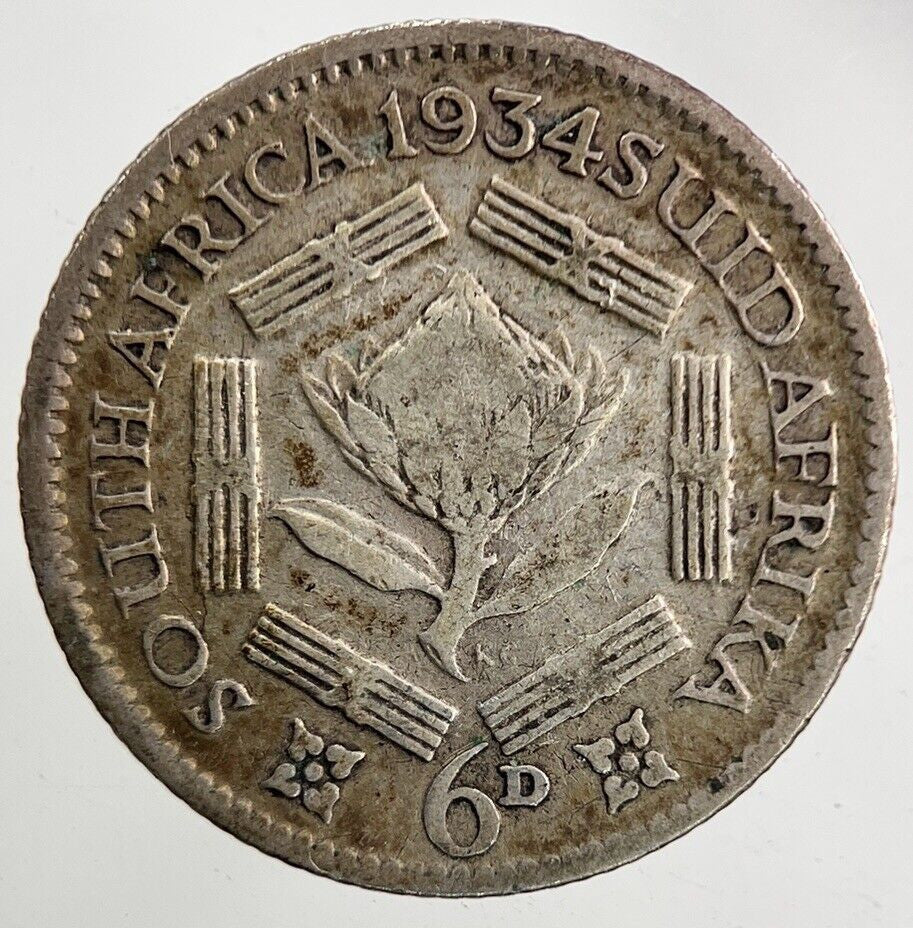 1934 South Africa Sixpence Silver Coin | Collectable Grade