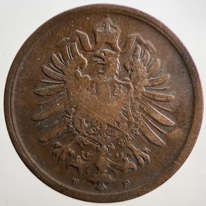 1875 - F Germany 2 Pfennig Coin | Collectable Grade | a3079