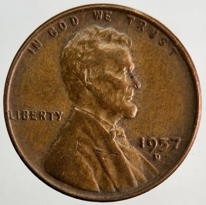 1957 - D US USA One Cent Coin | Fine Collectable Grade