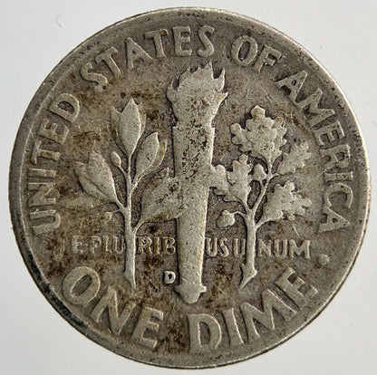 1952 - D US USA Roosevelt Dime Silver Coin | Collectable Grade