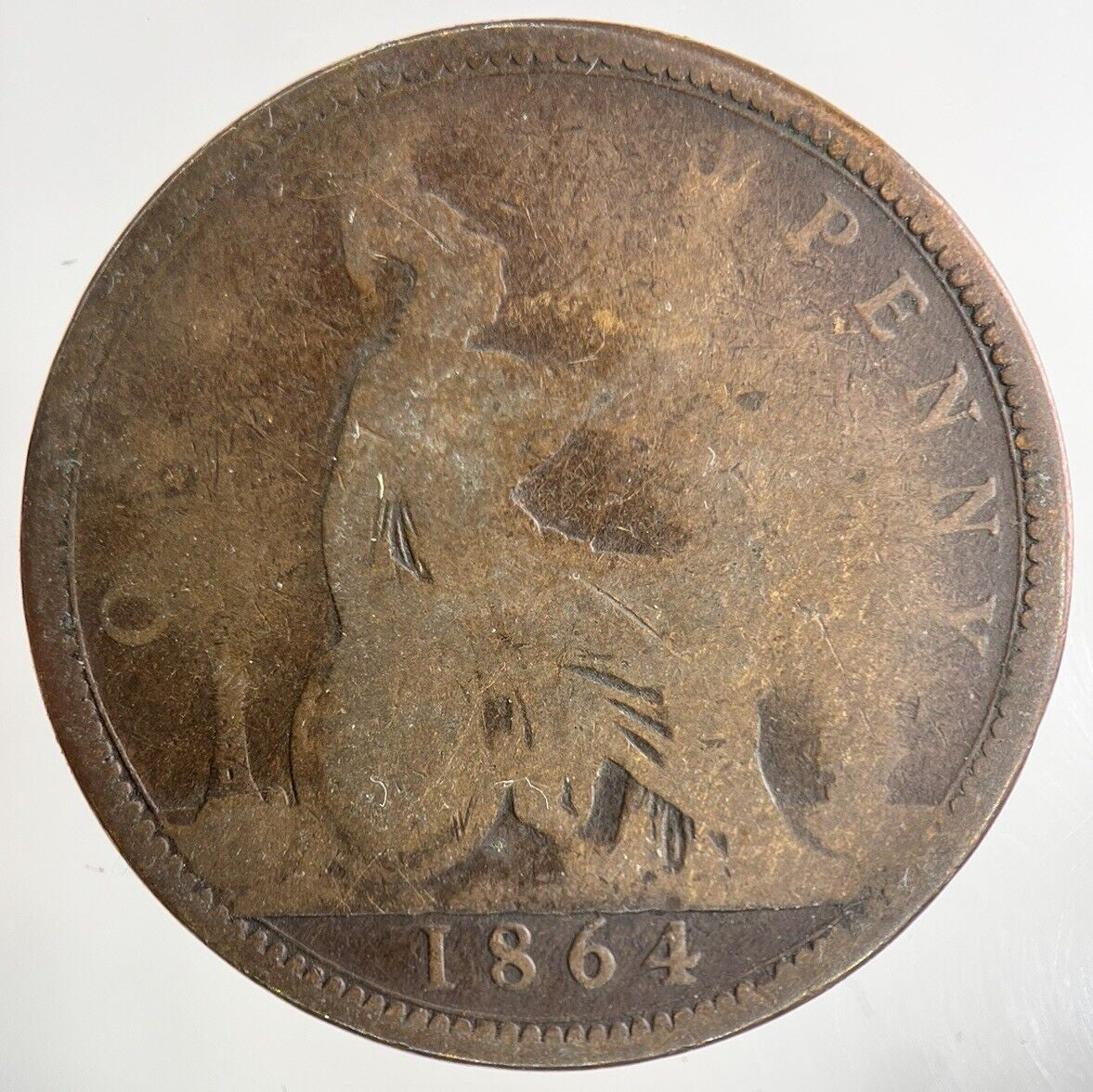 1864 Victoria One Penny Coin | Collectable Grade