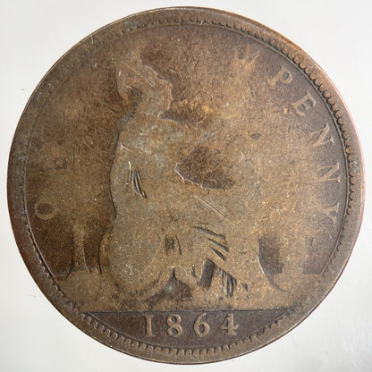 1864 Victoria One Penny Coin | Collectable Grade