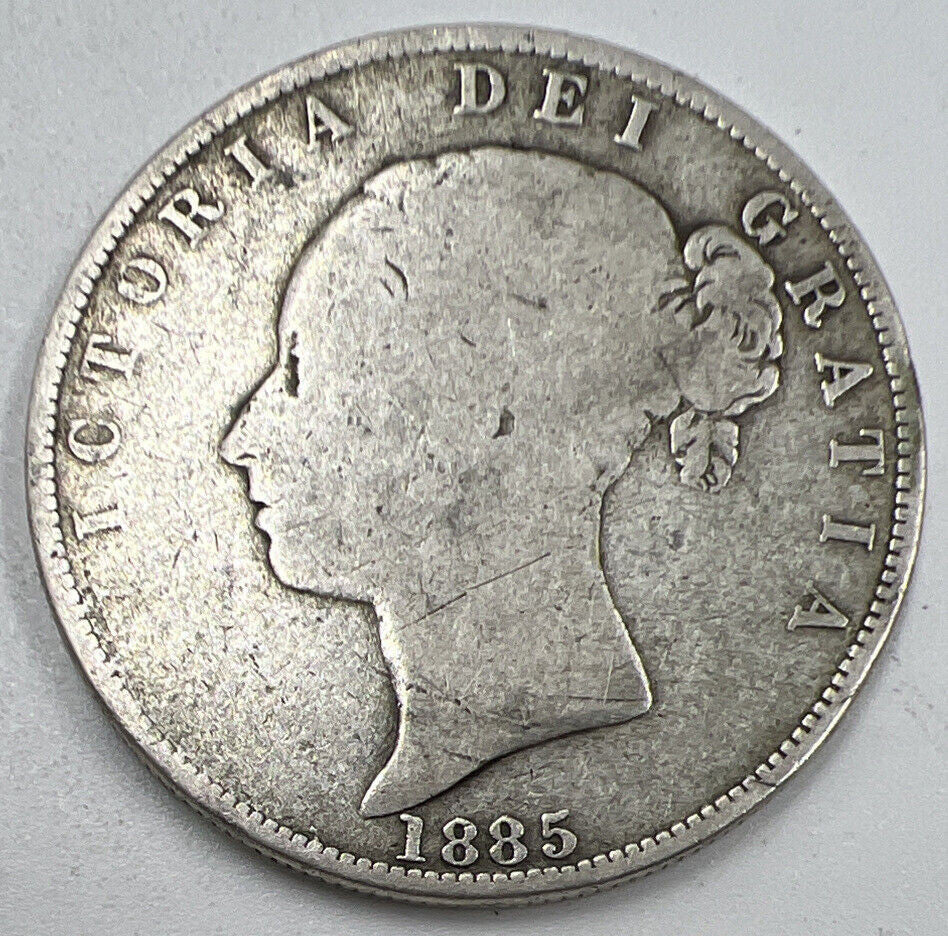 1885 Victoria Half-Crown | British Silver Coin | Collectable Grade | a1220