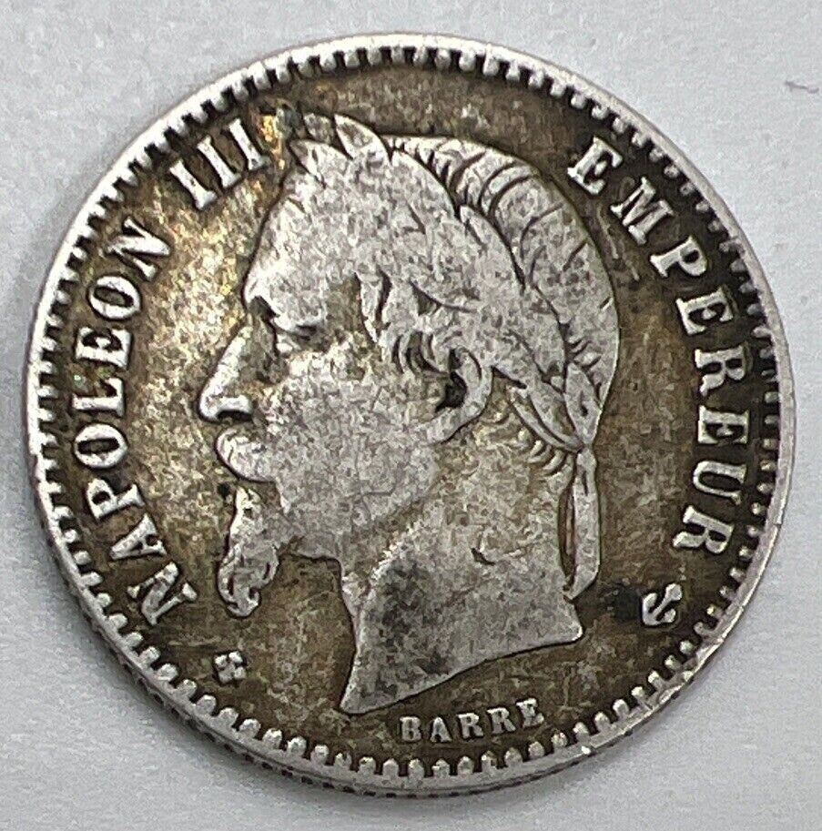 1866 - BB 50 Centimes Napoleon III France Silver Coin | Collectable Grade