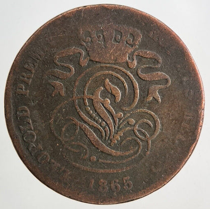 1865 Belgium 2 Cents Centimes Coin | Collectable Grade